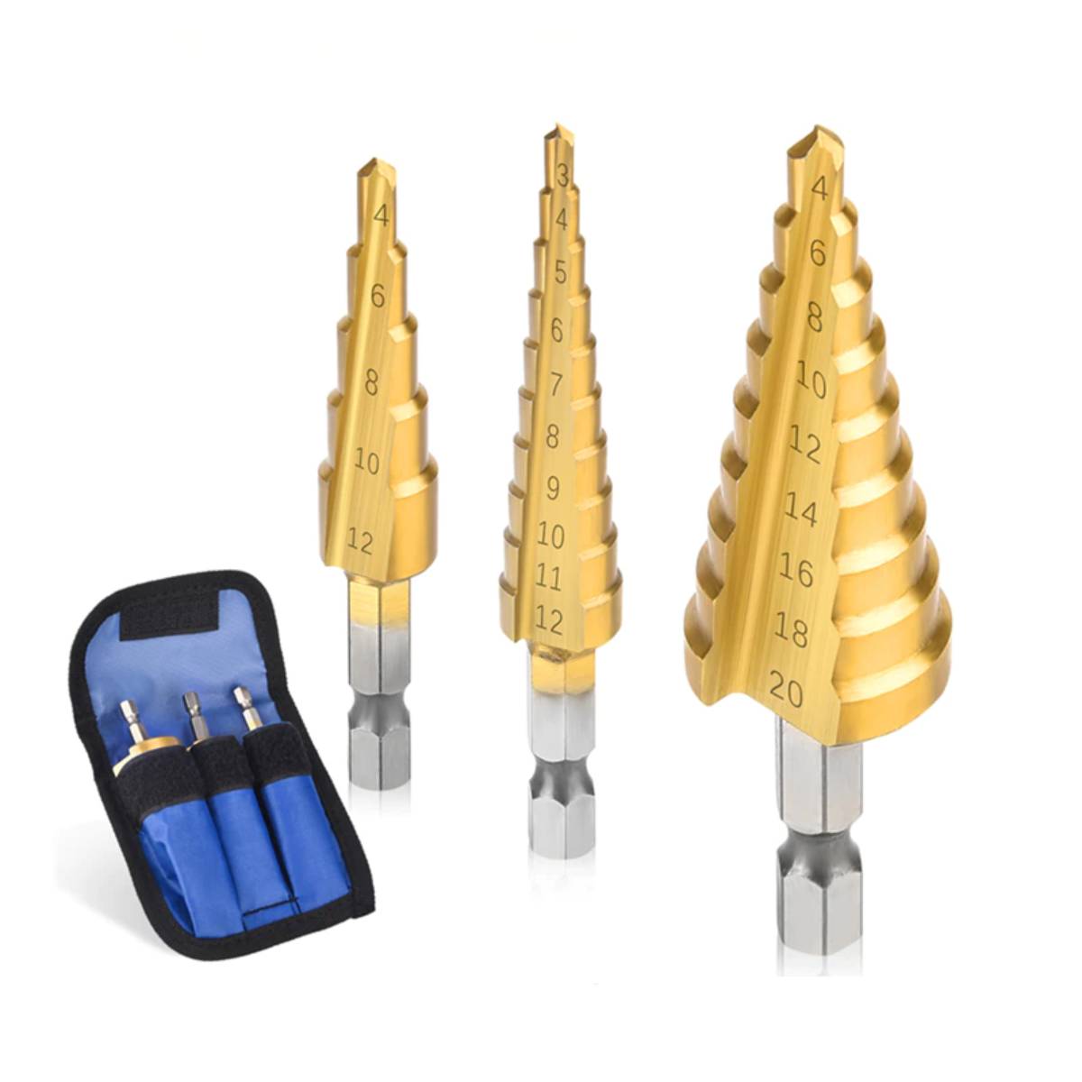 Stupňovité vrtáky - sada 3ks