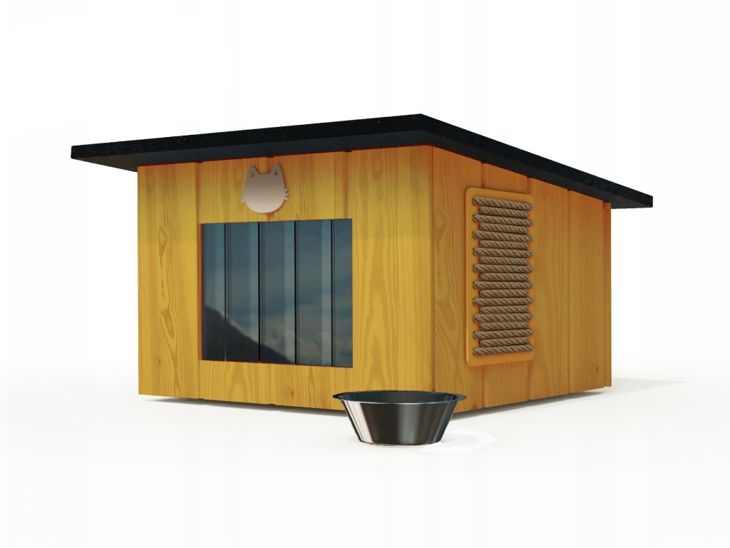 Buda dla kota sosna + DARMOWA MISKA