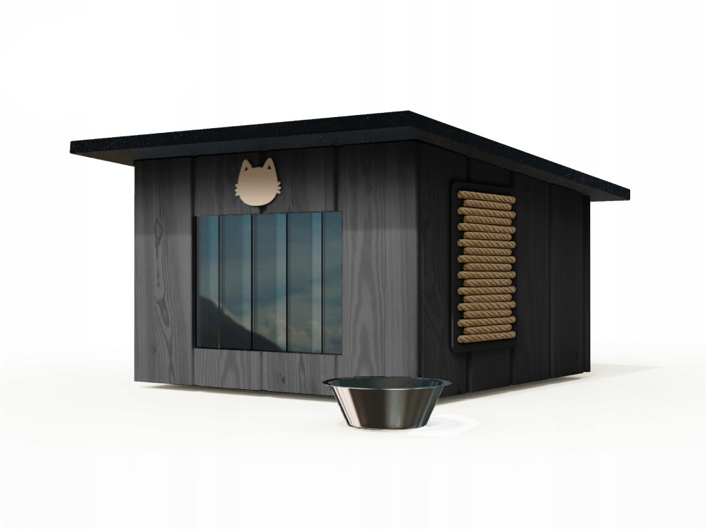 Buda dla kota szara + DARMOWA MISKA