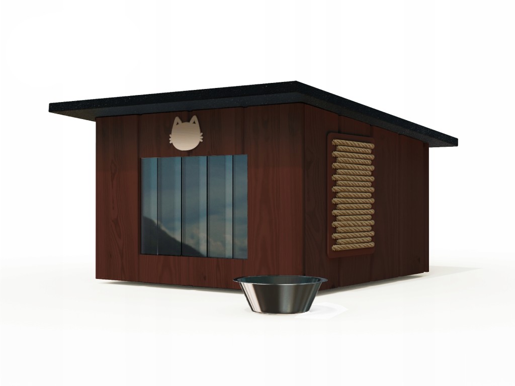 Buda dla kota teak + DARMOWA MISKA