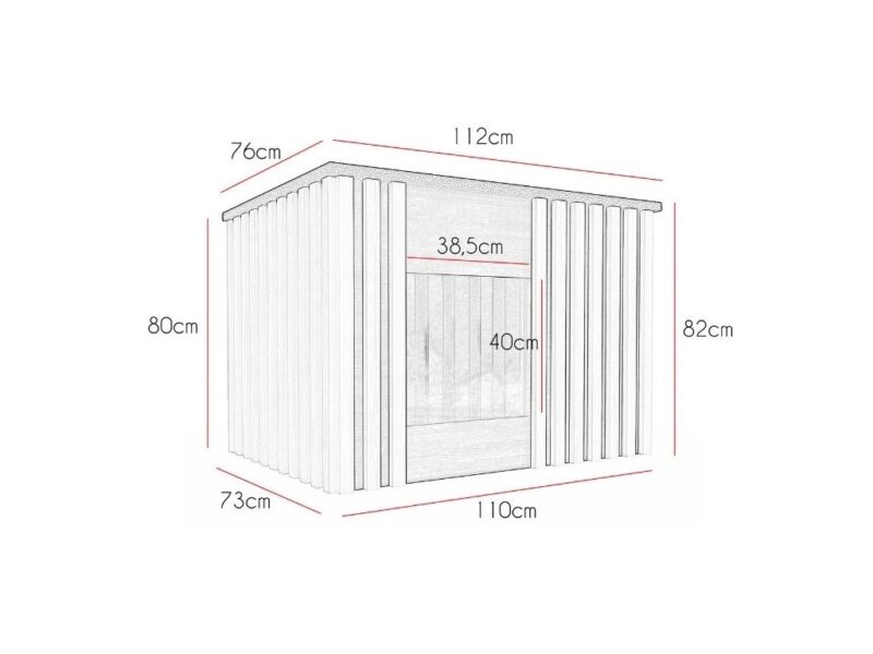 Buda dla psa XXL MODERN ELEGANCE - ocieplana, drewniana, z zasłoną - obrazek 6