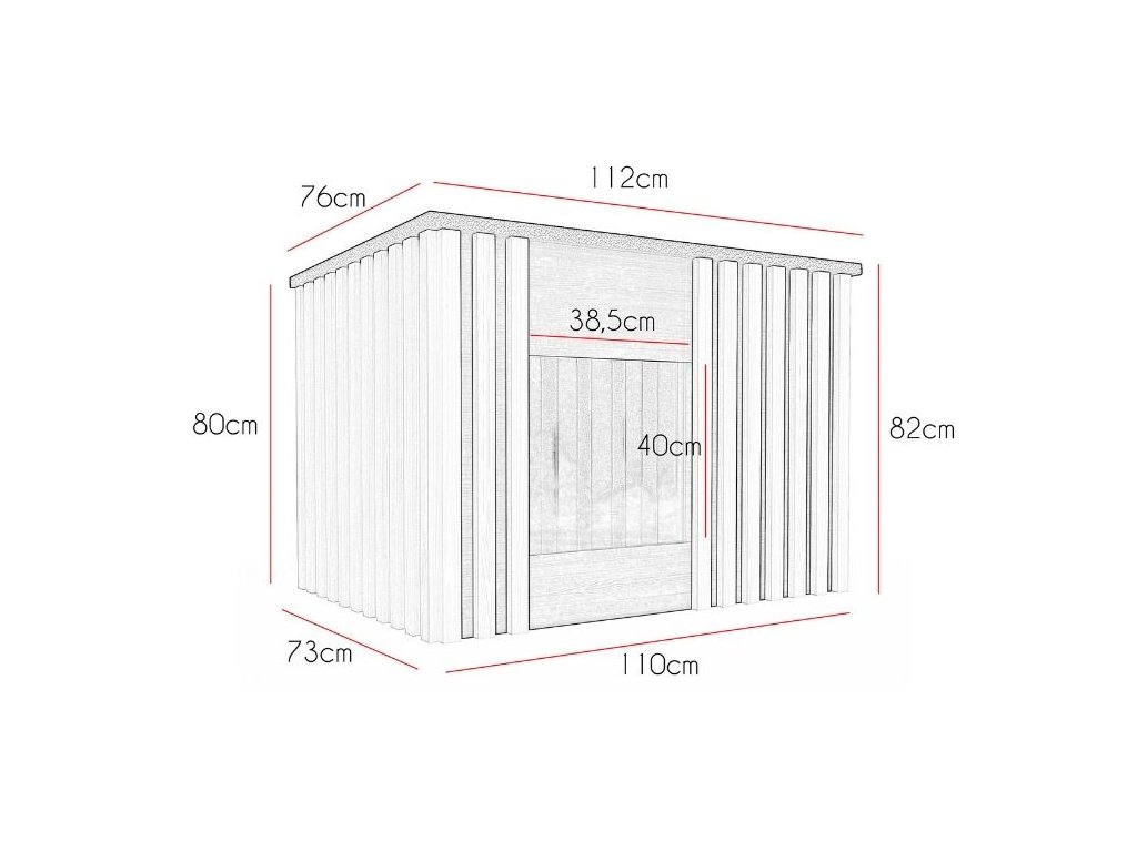 Buda dla psa XXL MODERN ELEGANCE - ocieplana, drewniana, z zasłoną - obrazek 6