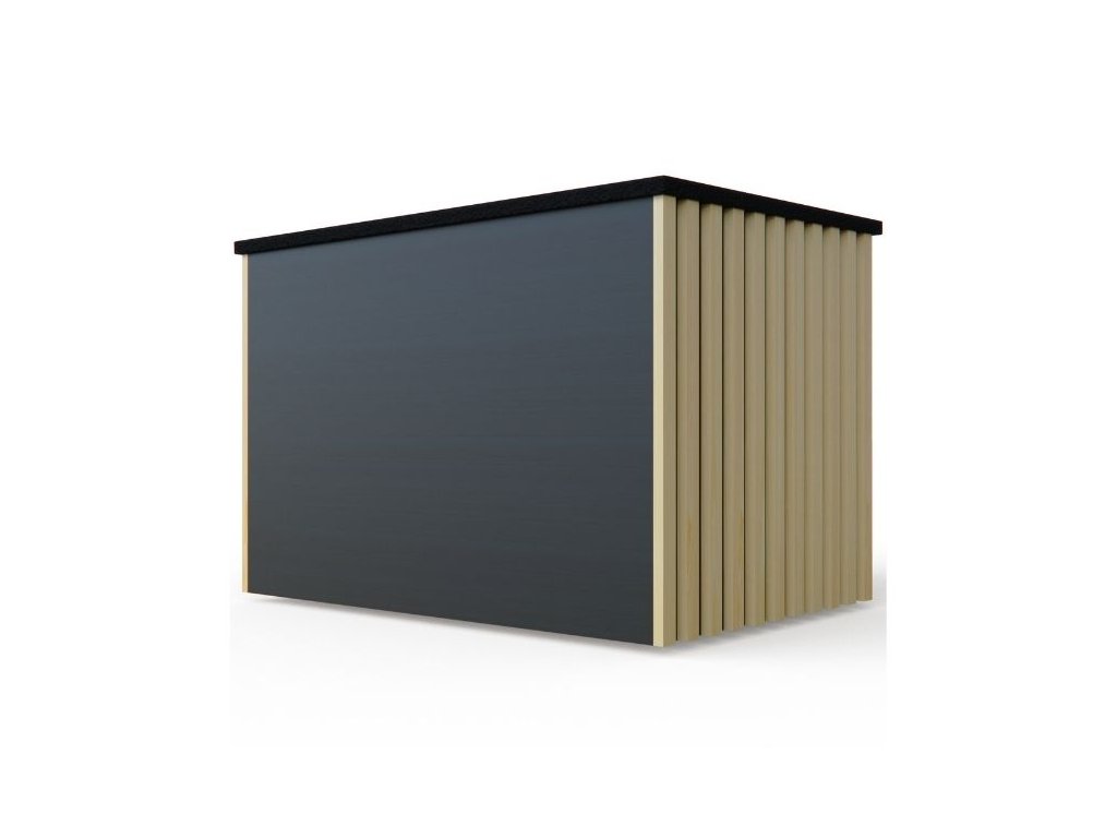 Buda dla psa XXL MODERN ELEGANCE - ocieplana, drewniana, z zasłoną - obrazek 4