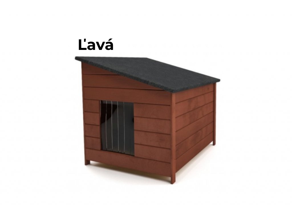 Buda dla psa XXL - ocieplana, drewniana, z zasłoną - mahoń - obrazek 2