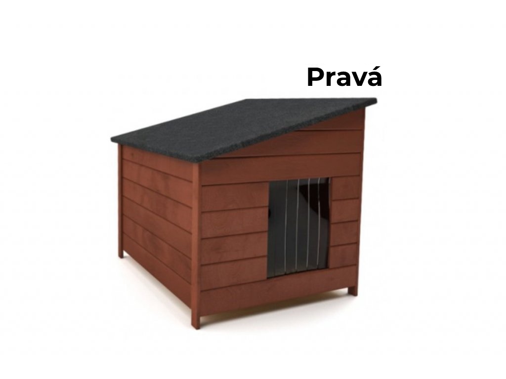 Buda dla psa XXL - ocieplana, drewniana, z zasłoną - mahoń - obrazek 3