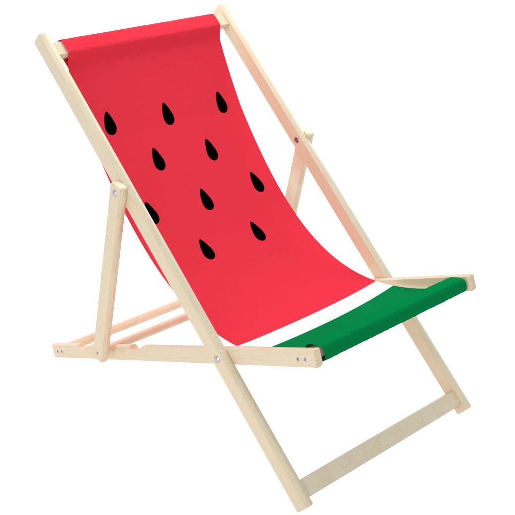 Drewniany leżak do opalania, na plażę, taras, basen - watermelon - obrazek 2