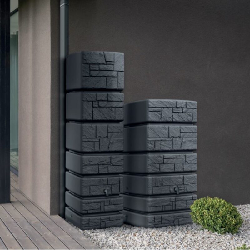 Zbiornik na deszczówkę - 500 l - DEKOR STONE - Jasnoszary - obrazek 3