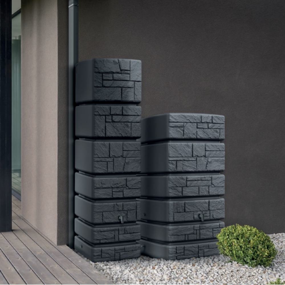 Zbiornik na deszczówkę - 500 l - DEKOR STONE - Antracyt - obrazek 3