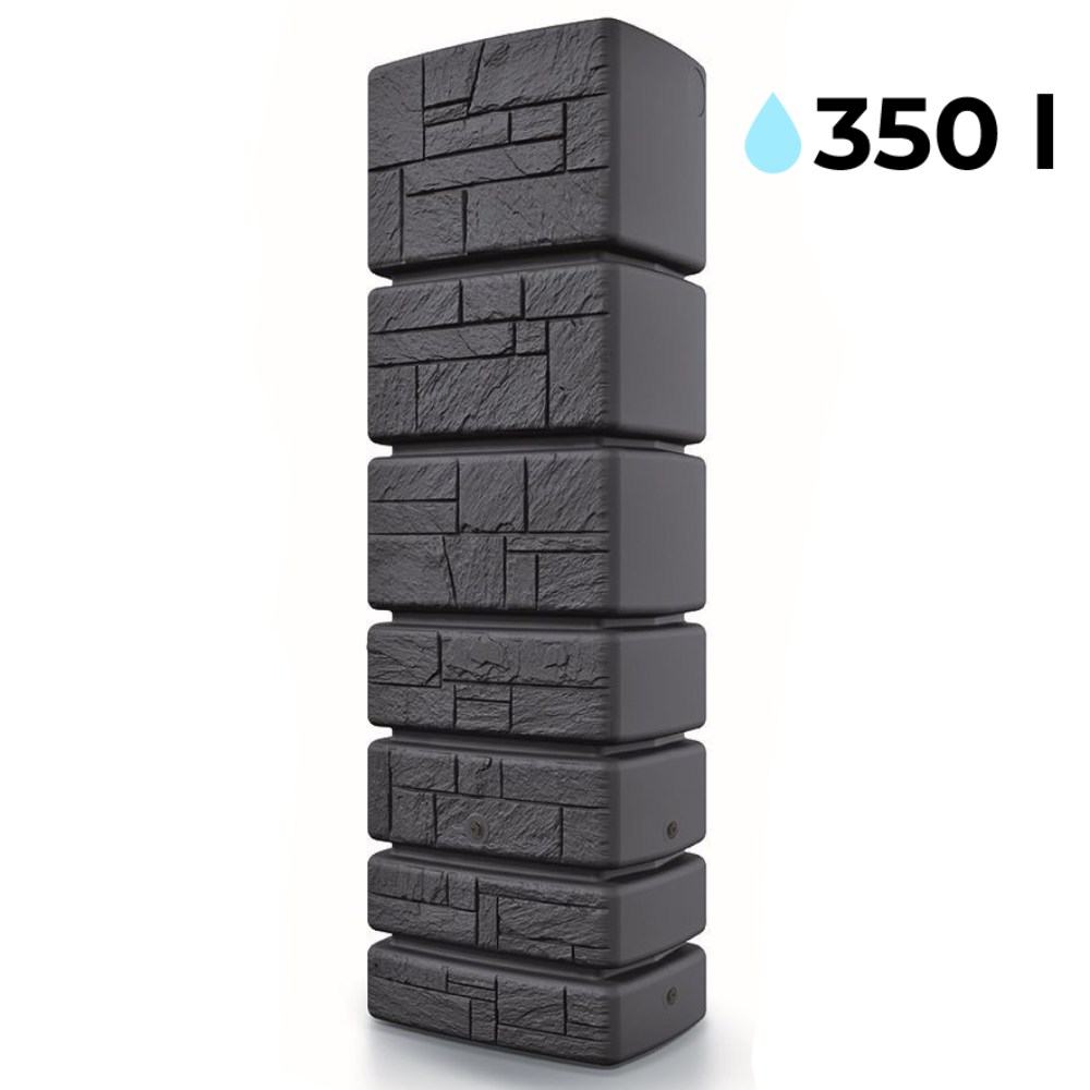 Zbiornik na deszczówkę - 350 l - DEKOR STONE - Antracyt