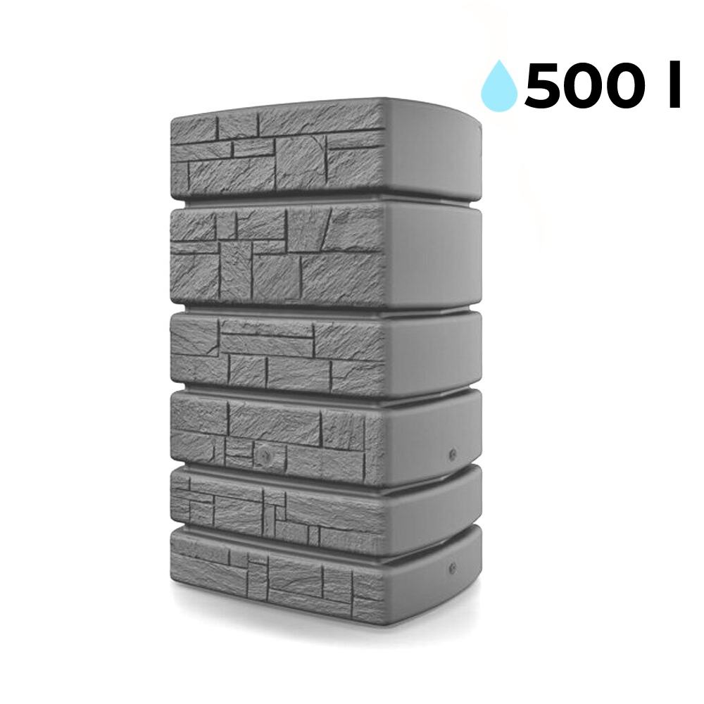 Zbiornik na deszczówkę - 500 l - DEKOR STONE - Jasnoszary