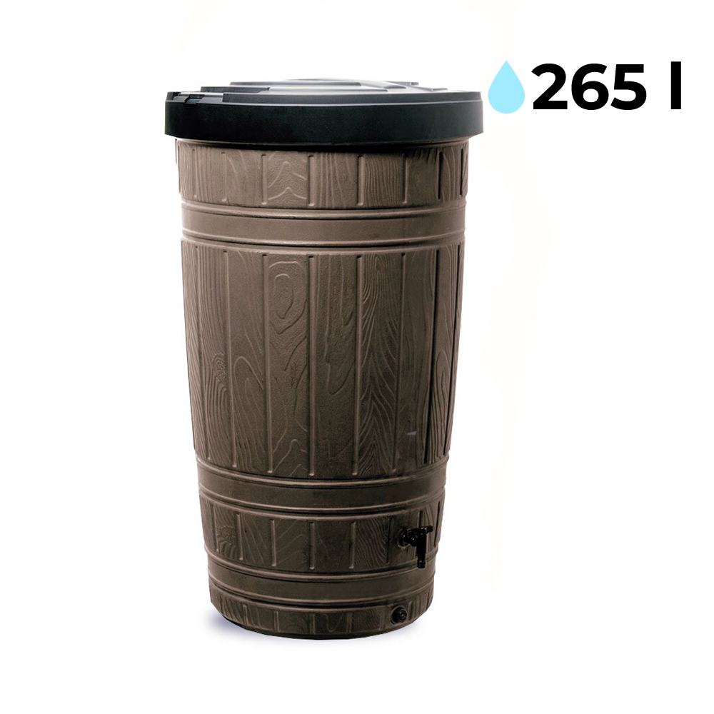 Zbiornik na deszczówkę - 265 l - DEKOR WOOD - Brązowy