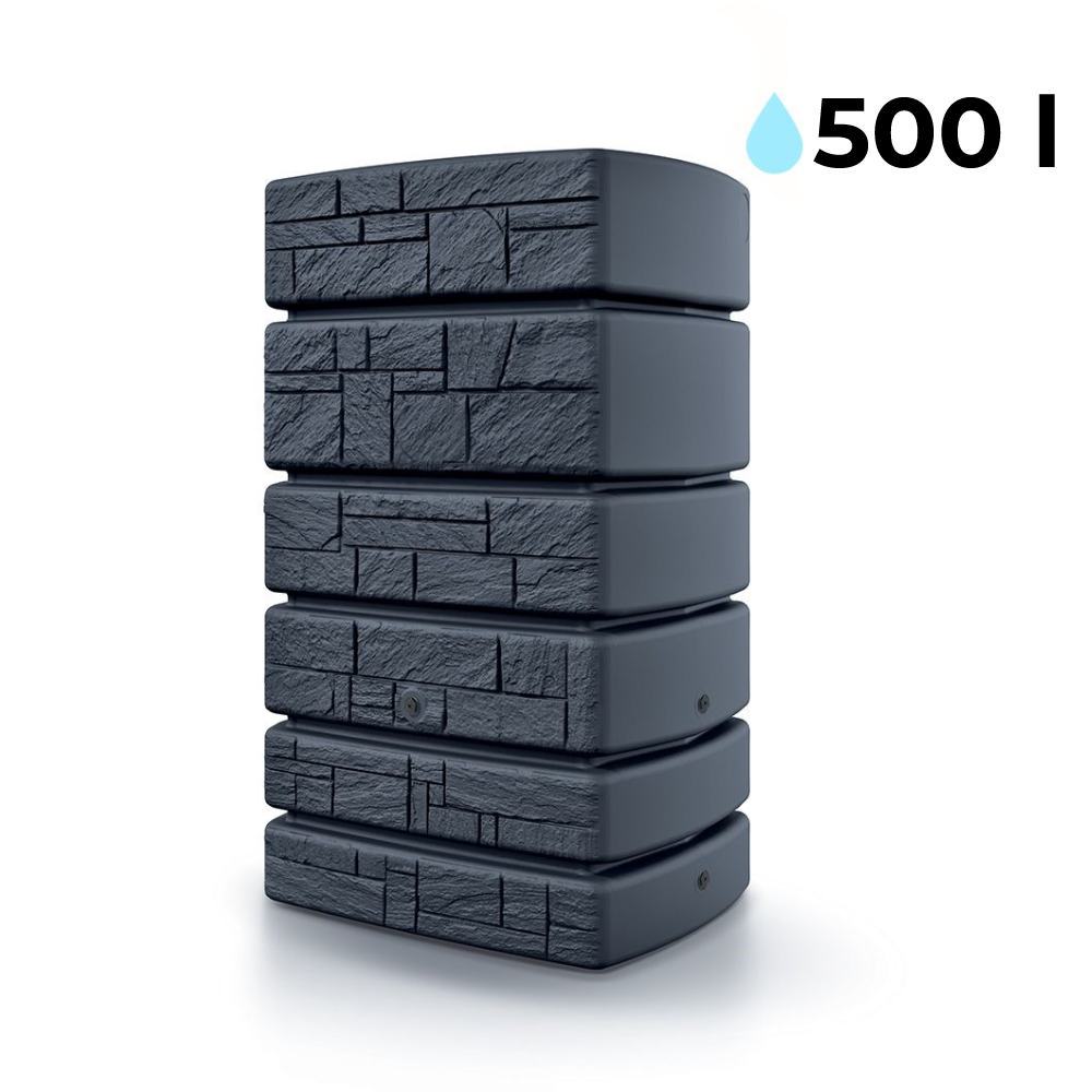 Zbiornik na deszczówkę - 500 l - DEKOR STONE - Antracyt
